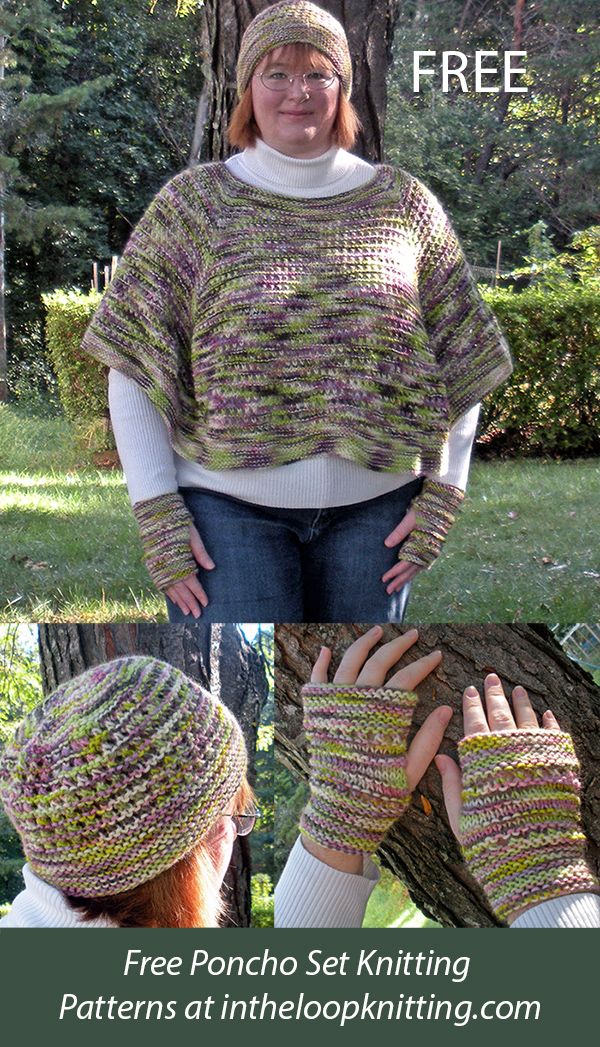 Free Rhinebeck or Bust Poncho, Hat, and Wristers Knitting Pattern Set