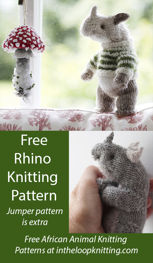 Free Rhino Baby Knitting pattern Rhinoceros Toy