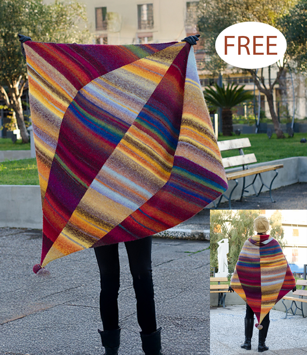 Free Kite Rhombus Lamina Cape Knitting Pattern