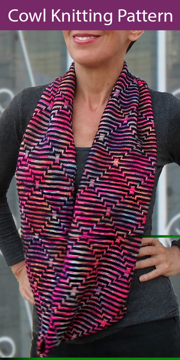 Knitting Pattern for Rhythmical Lines Cowl