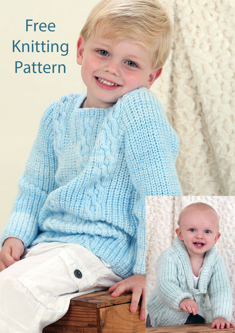 Rib Cable Pullover and Cardigan Knitting Pattern