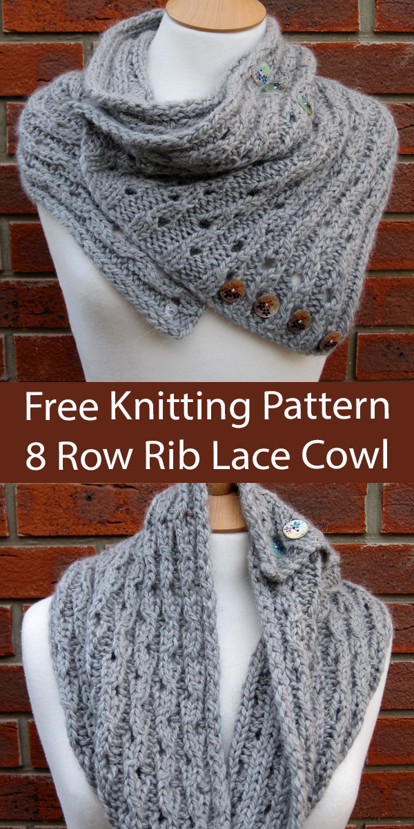 Free Cowl Knitting Pattern Rib Lace Scarf/Cowl