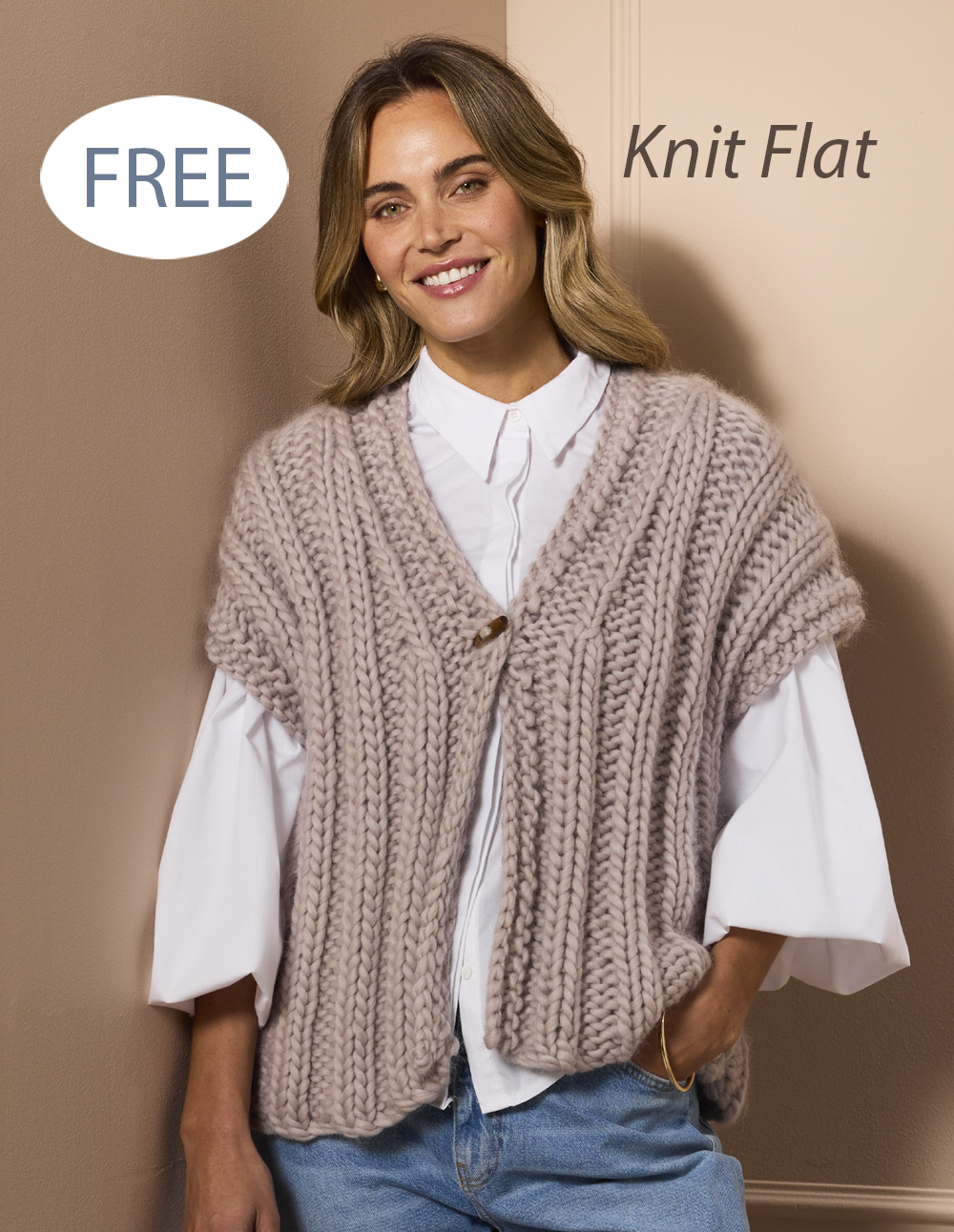 Free Rib Vest Knitting Pattern