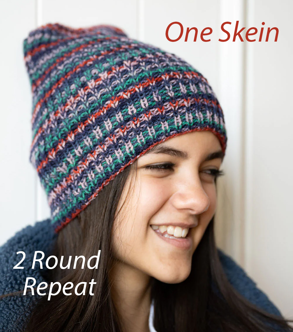 Free Ribbed Hat Knitting Pattern 1 Skein