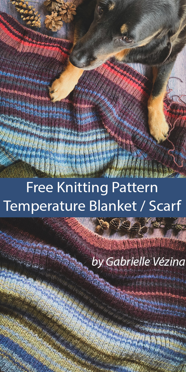 Ribbed Temperature Blanket or Scarf Free Knitting Pattern