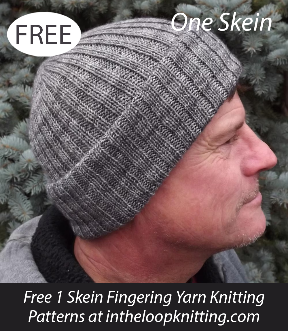 Free Ribbed Toque Hat One Skein Knitting Pattern