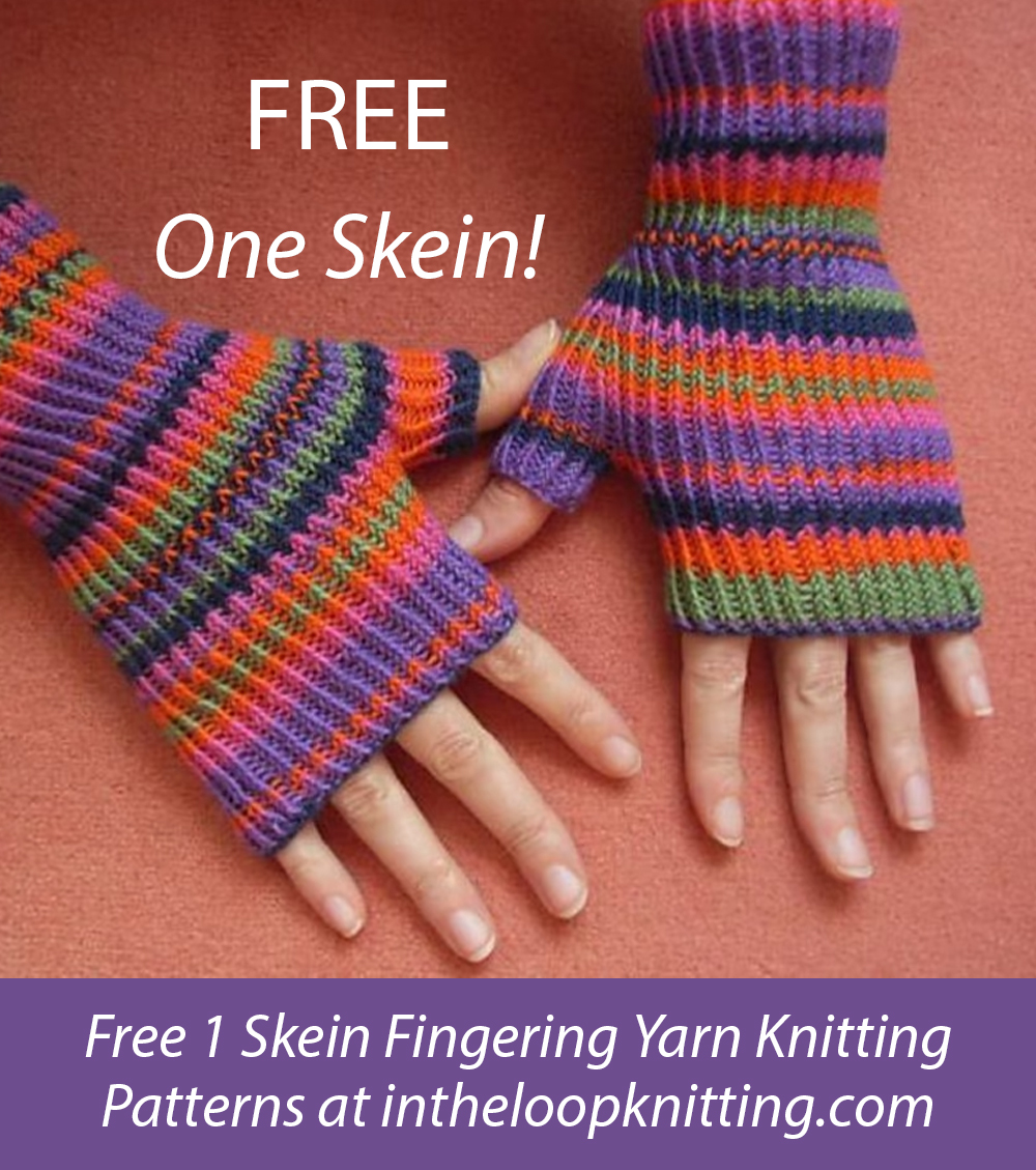 Free Ribblings Mitts One Skein Knitting Pattern