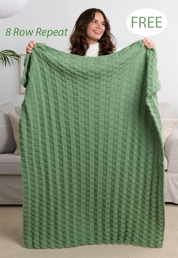 Free Rich Textures Knit 8 row Blanket  Knitting Pattern