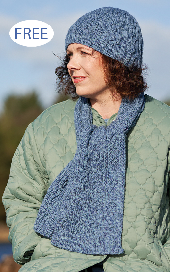 Free Inis Mor Scarf and Hat Knitting Pattern