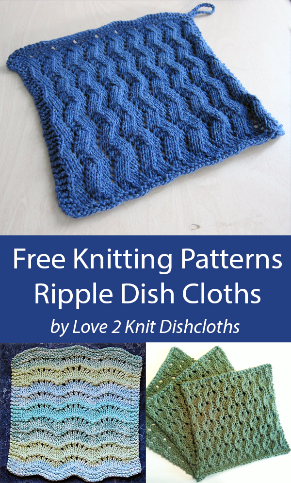 Free Dishcloths or Afghan Block Knitting Patterns Ripple and Zizag Lace