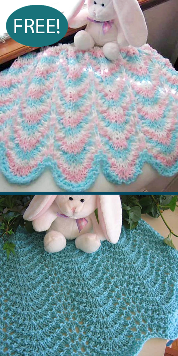 Free Knitting Pattern Rippling Waves Baby Blanket