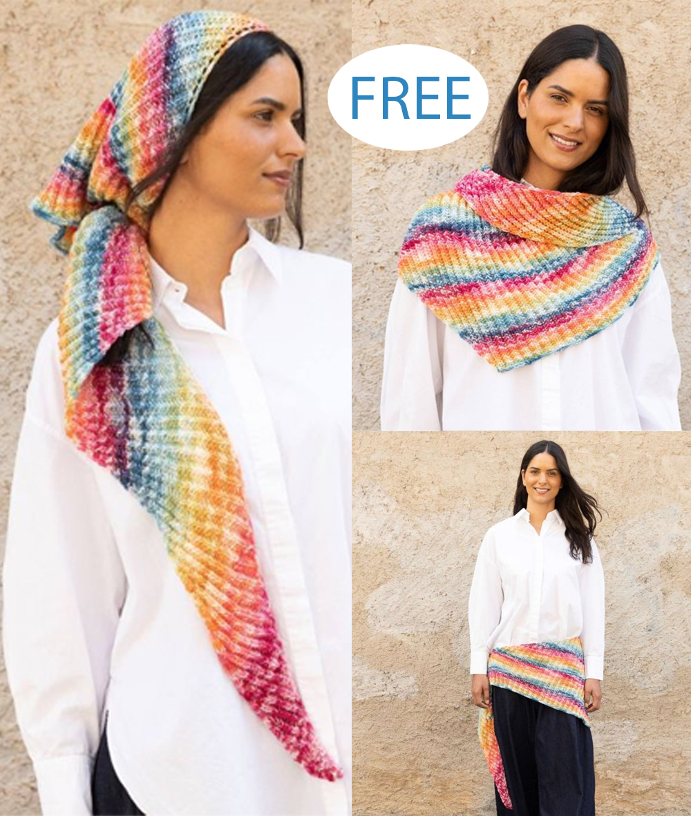 Free Rips Gone Crasy Sideways Triangle Shawl Knitting Pattern