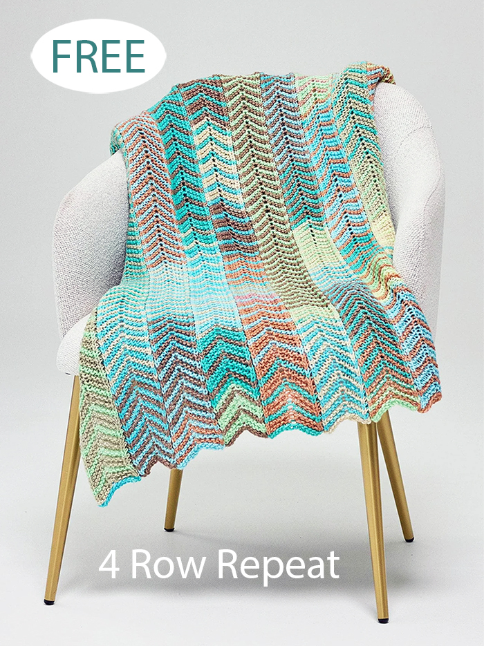 Free Striped Rise and Repeat Throw Knitting Pattern Afghans in Sections
