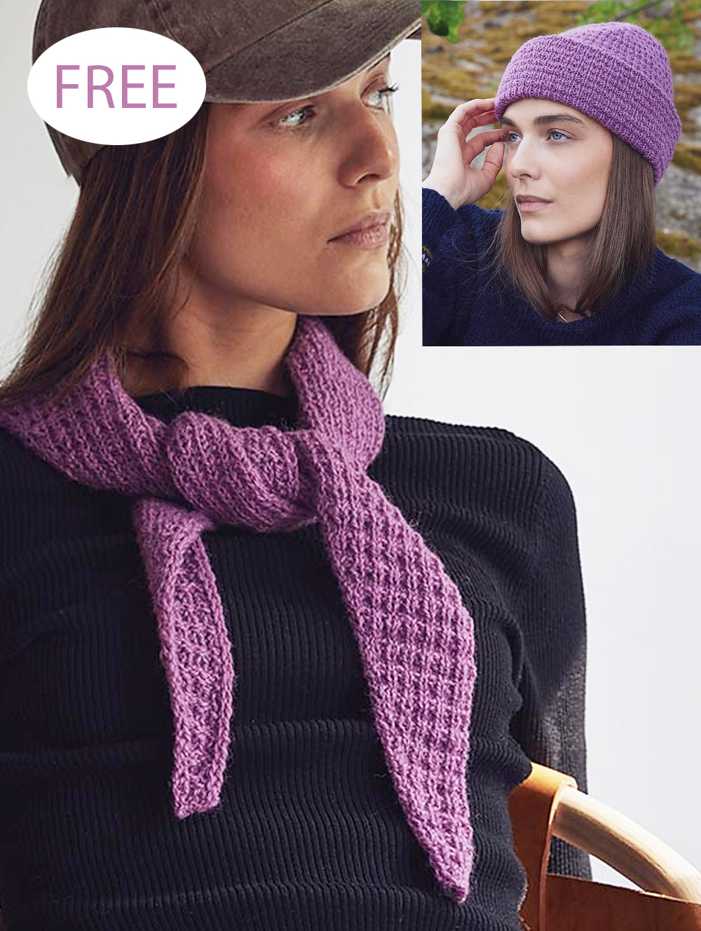 Free Rise Scarf and Hat Knitting Pattern