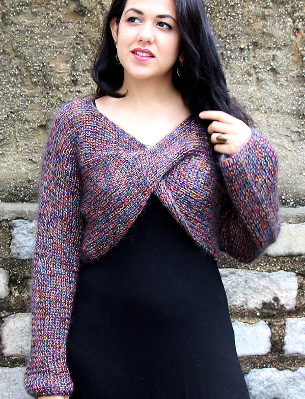 Free Knitting Pattern for Criss-Cross Shrug