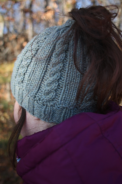 Free Knitting Pattern for Riva Messy Bun Hat