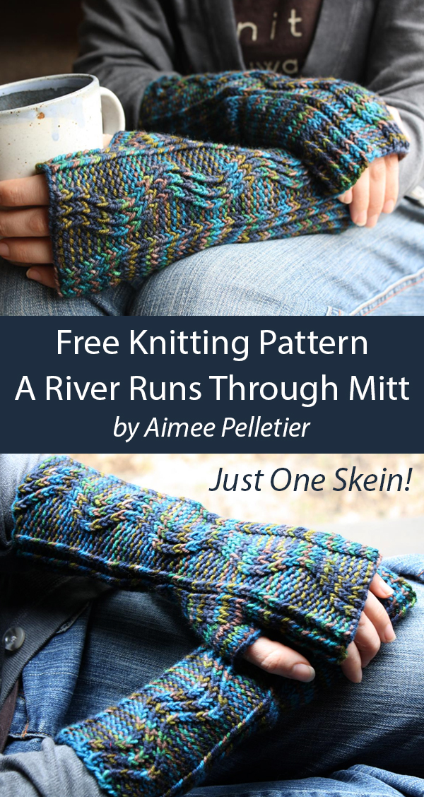 Free Fingerless Mitts Knitting Pattern A River Runs Through Mitt