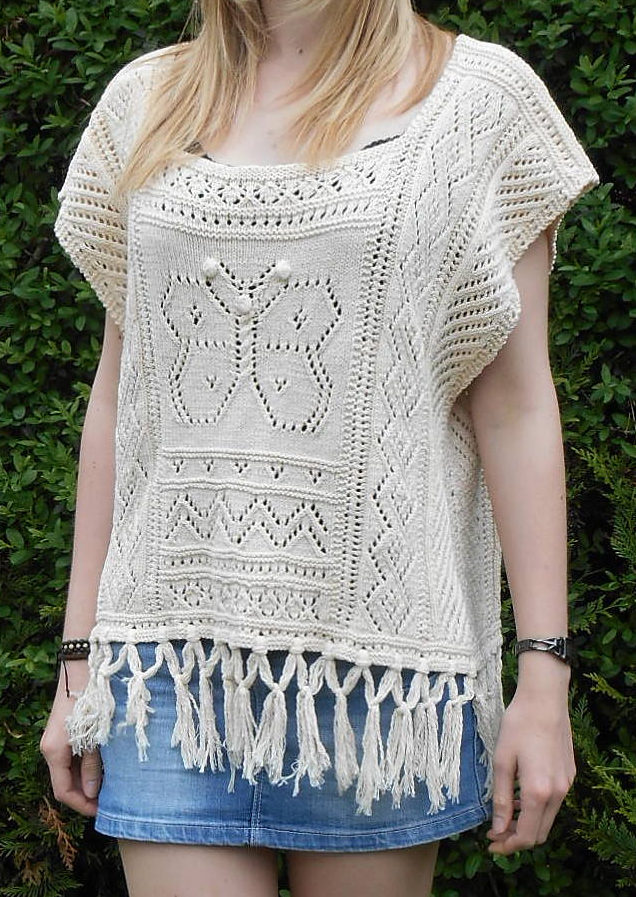 Free Knitting Pattern for Riviera Maya Poncho