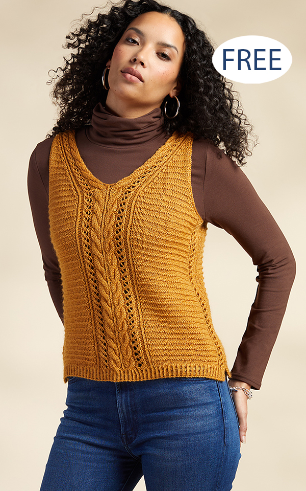 Free Womens Riviette  Vest Knitting Pattern