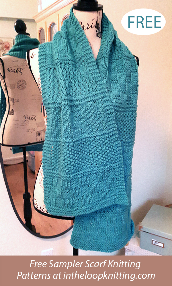 Free Knitting Pattern for Sampler Scarf