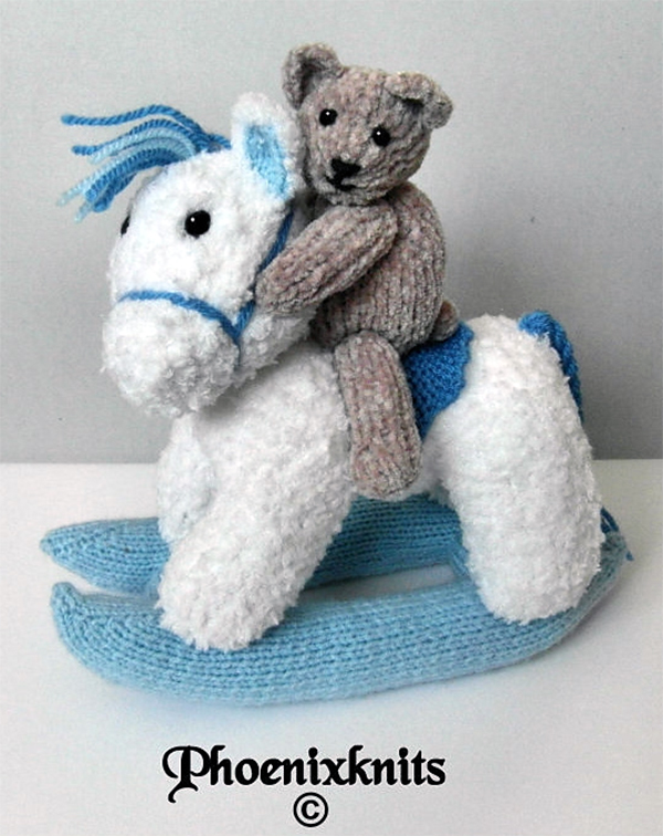 Knitting Pattern for Rocking Horse and Teddy Bear