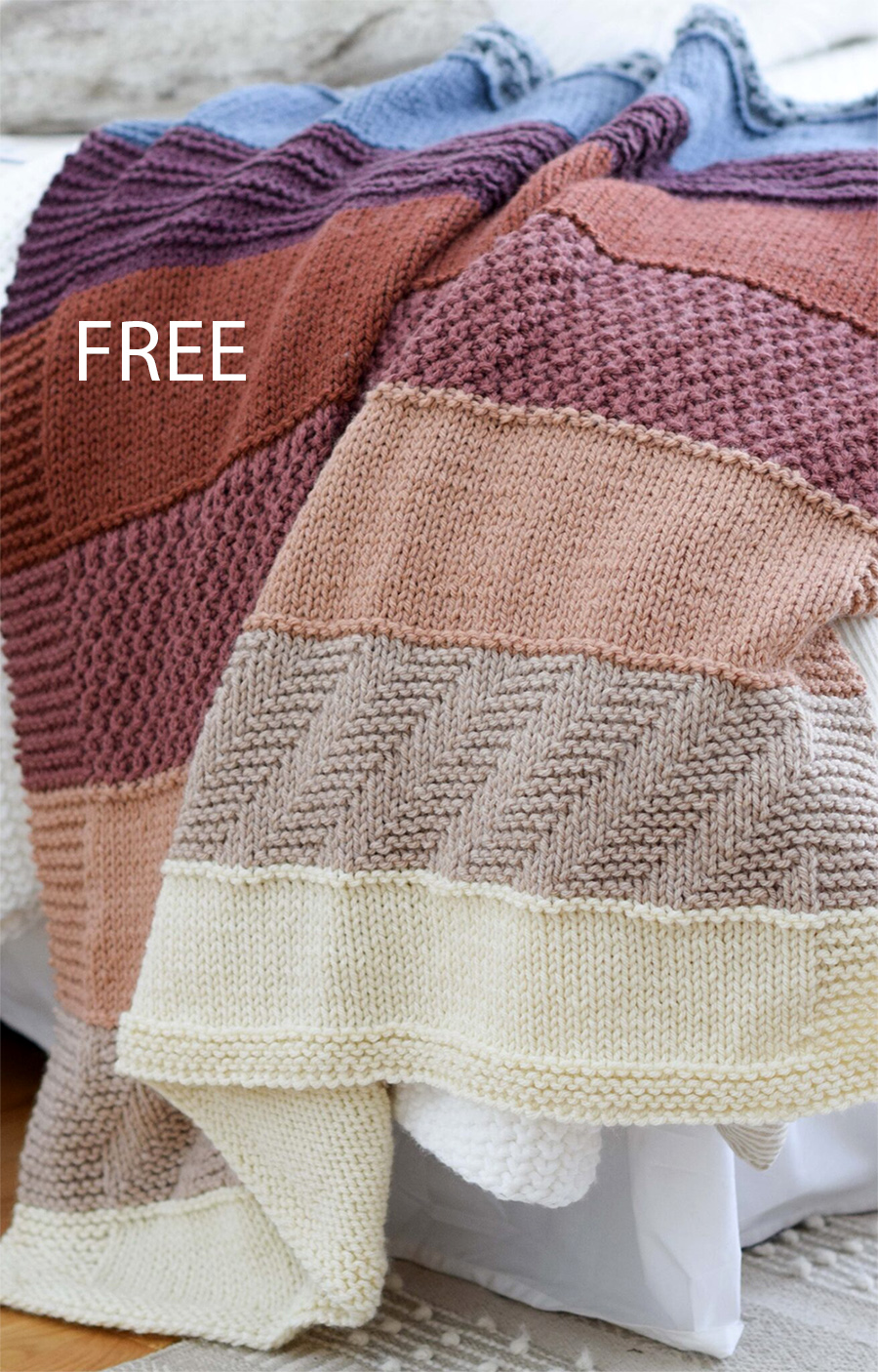 Free Rocky Mountain Sampler Blanket Knitting Pattern 