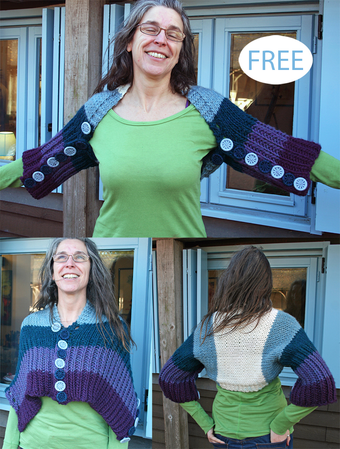 Free Convertible Rollright Shrug Shawl Knitting Pattern