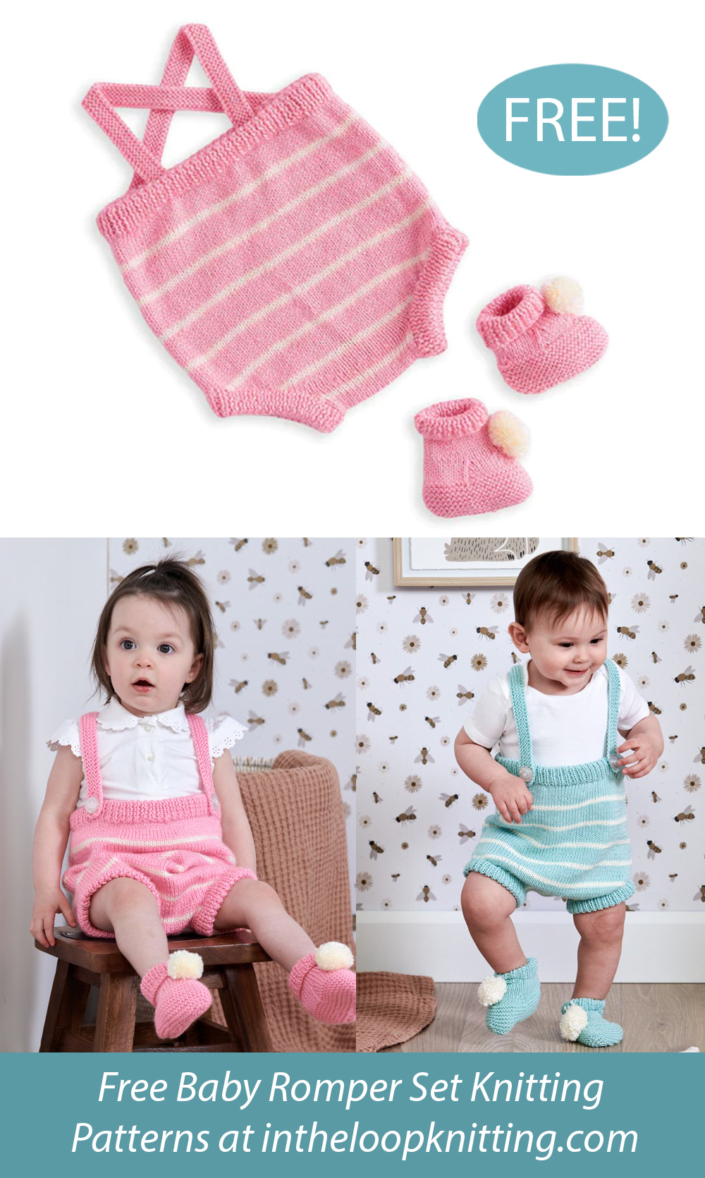 Free Baby Romper and Booties Set Knitting Pattern