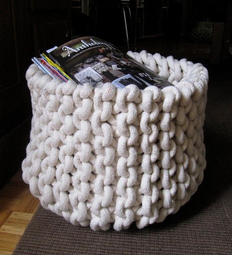 Knitting pattern for Rope Basket
