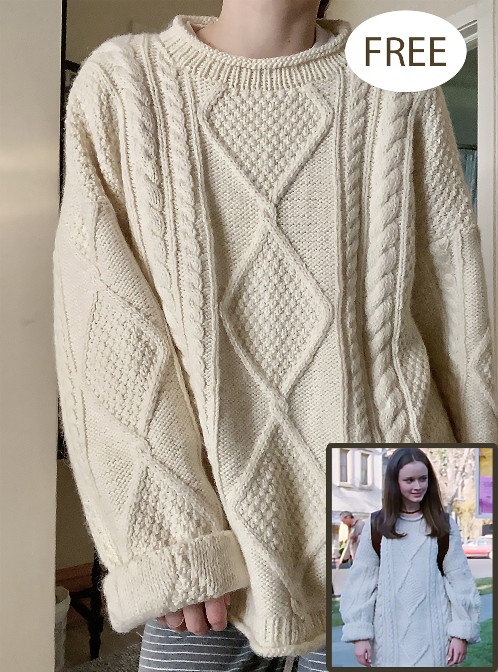 Free Knitting Pattern Rory Gilmore Sweater Jumper