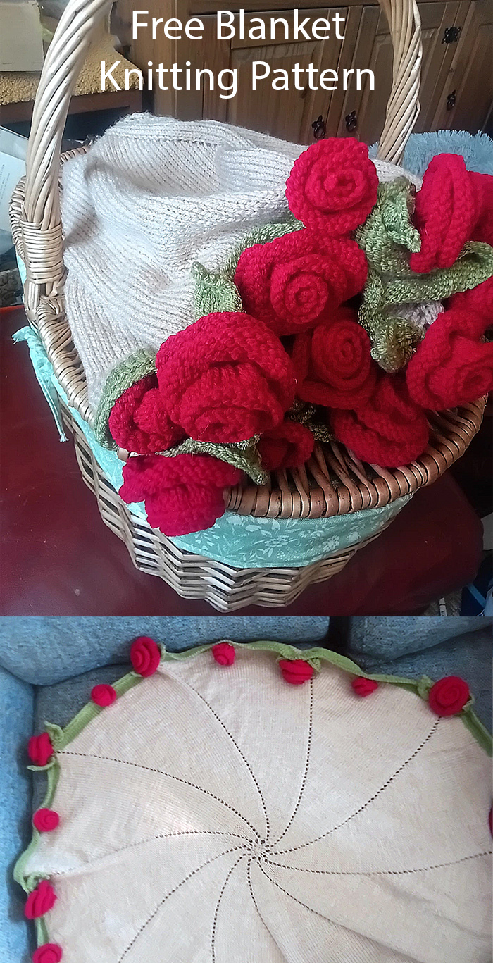 Free Rose Blanket Knitting Pattern