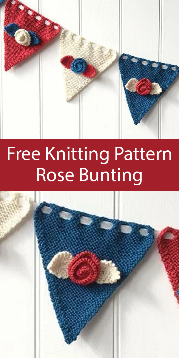 Free Knitting Pattern for Rose Bunting