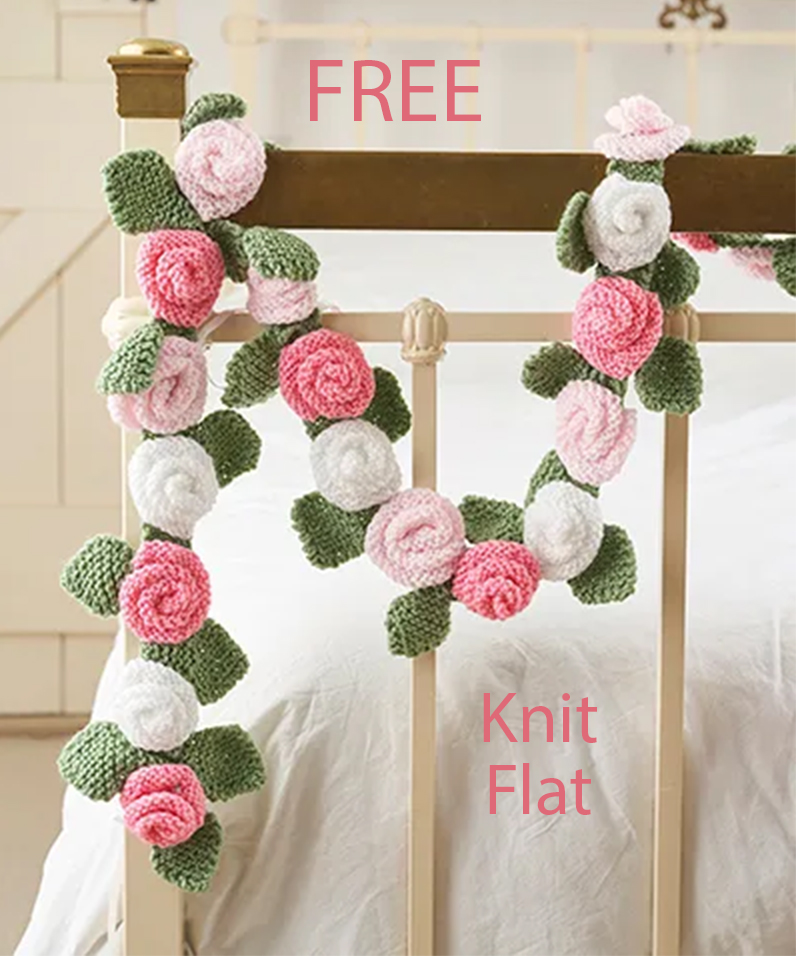 Free Rose Garland Flowers Knitting Pattern