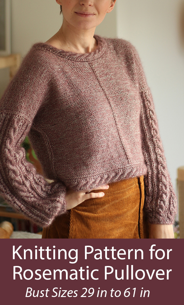 Knitting Pattern for Rosematic Pullover Sweater