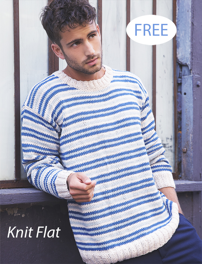 Free Men's Pullover Round Neck Sweater Knitting Pattern 