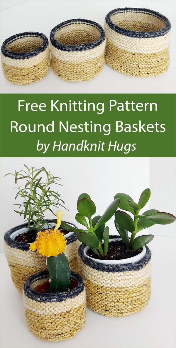 Free Basket Knitting Pattern Round Nesting Baskets