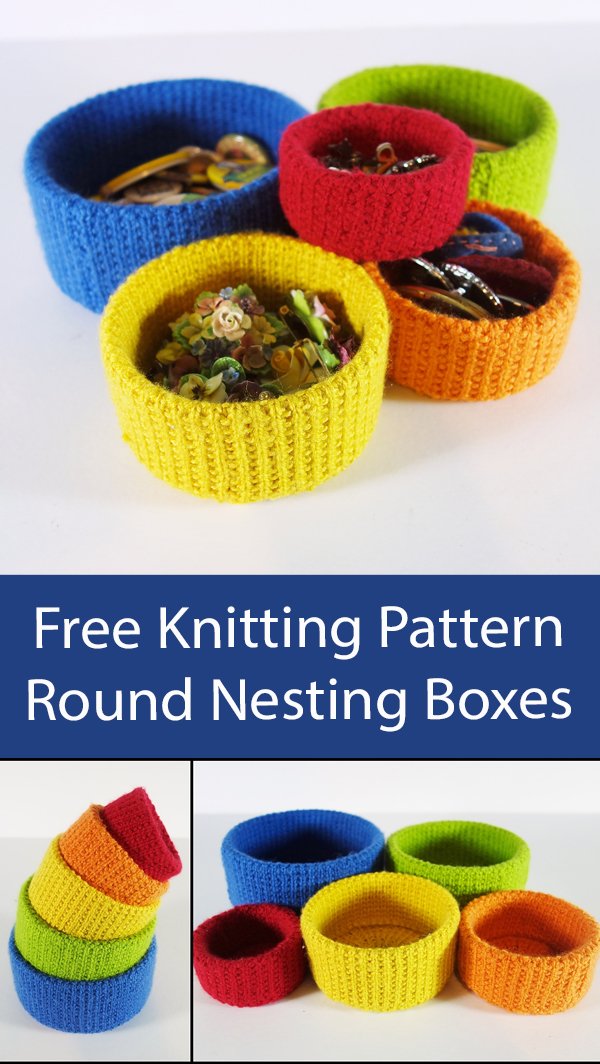 Free Basket Knitting Pattern Round Nesting Boxes
