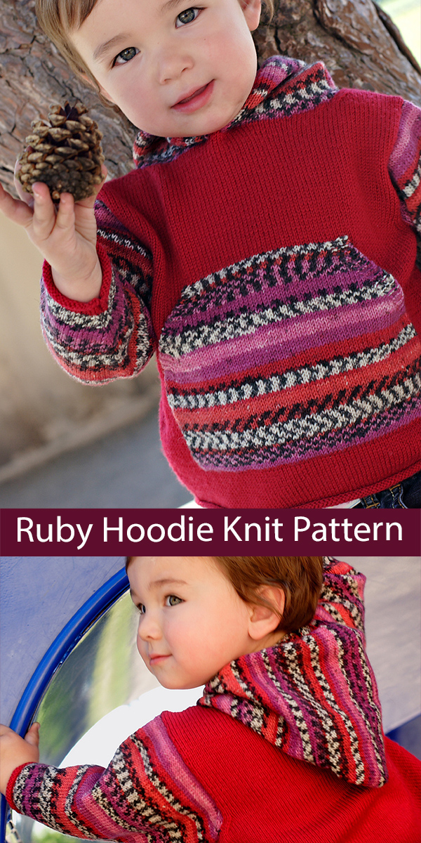 Hoodie Knitting Pattern Ruby Sweater Baby and Child Sizes