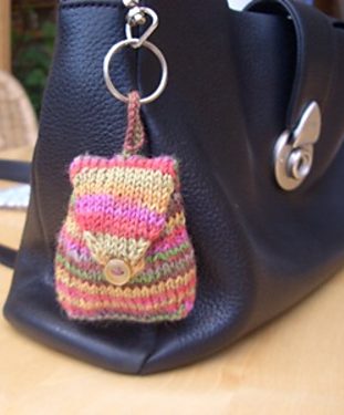 Mini Bag Keychain Free Knitting Pattern