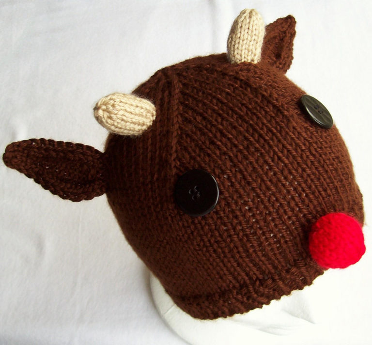 Free Knitting Pattern for Rudolph Hat