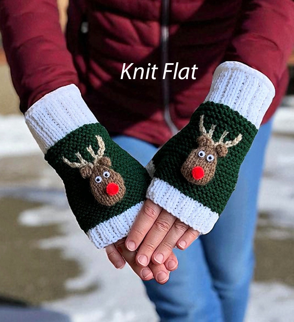 Free Knitting Pattern Reindeer Fingerless Gloves