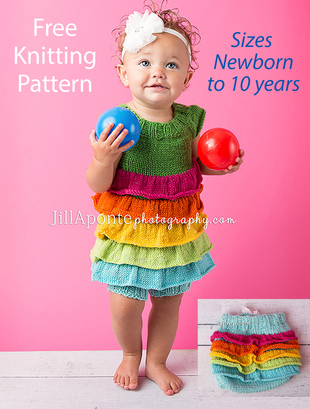 Free Stash Buster Ruffle Dress and Bloomers Knitting Pattern