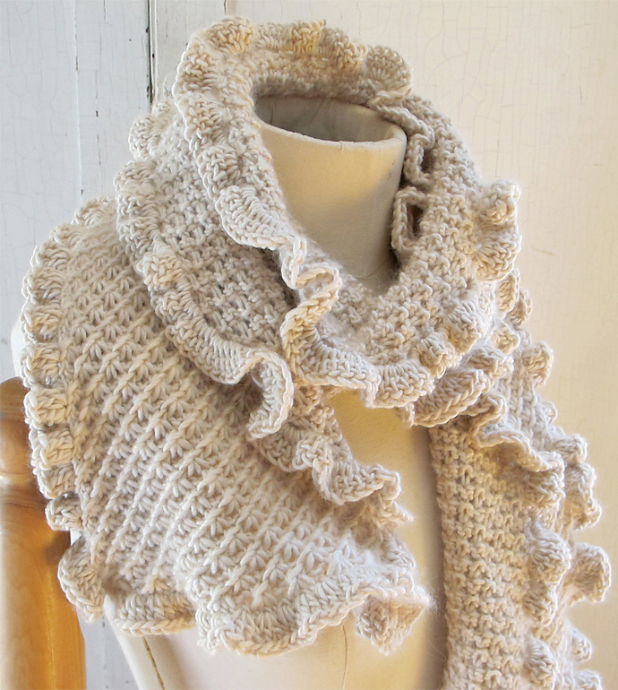 Knitting Pattern for Ruffle Scarf