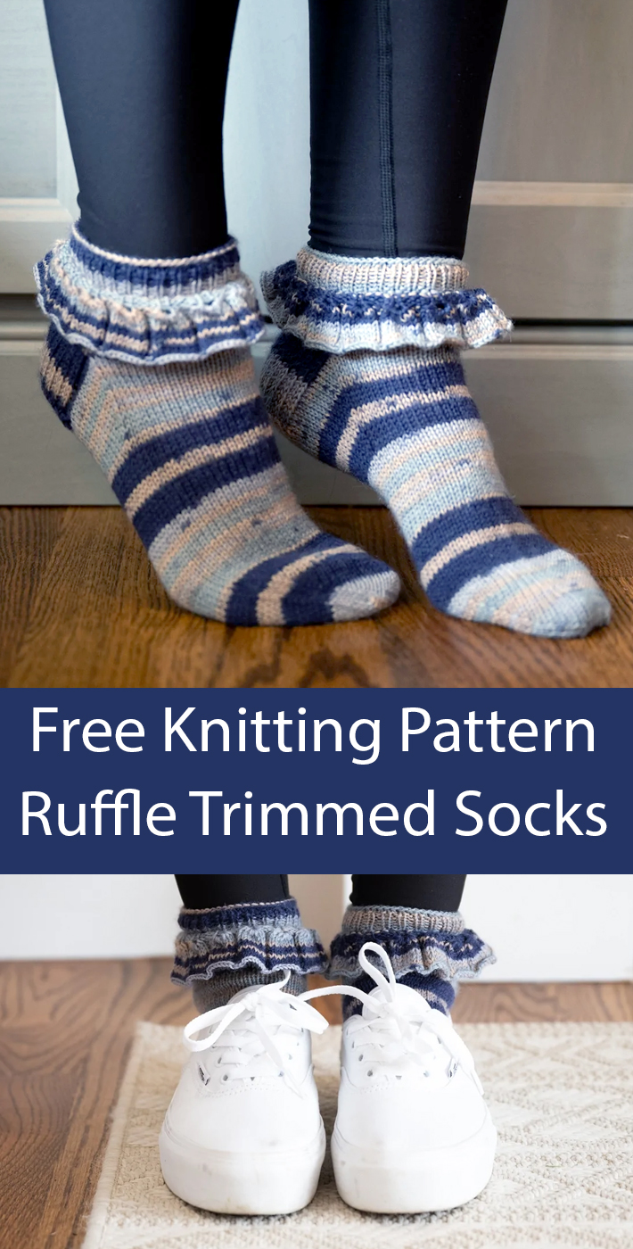 Free Ruffle Trimmed Socks Knitting Pattern