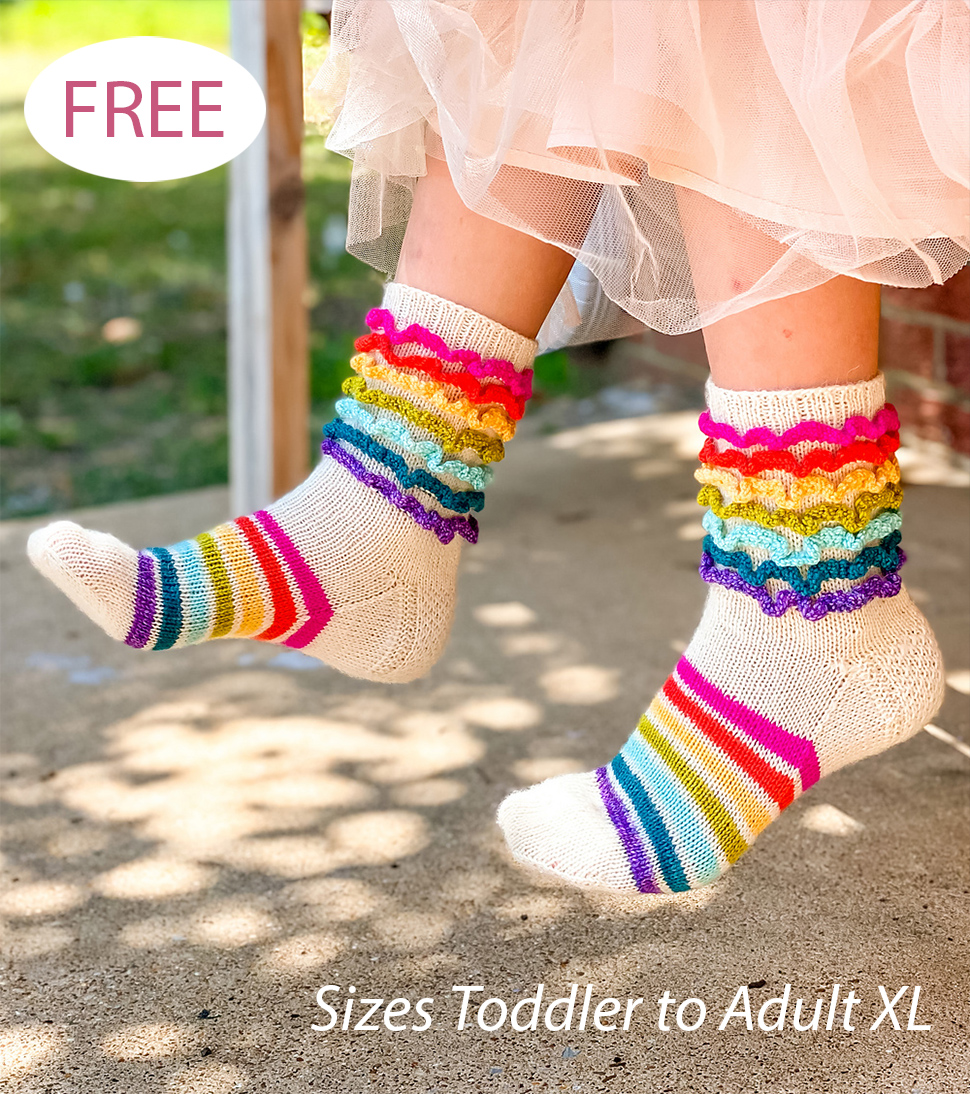 Ruffled Feathers Socks De-Stash Fashion Knitting Pattern