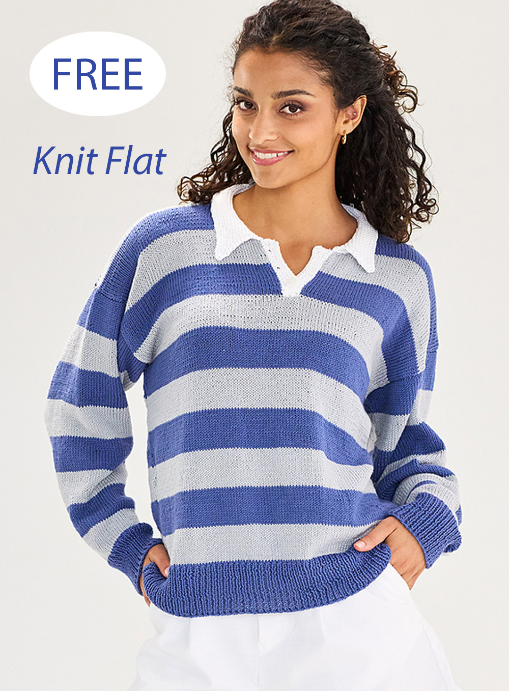 Free Rugby Stripe Pullover Henley Knitting Pattern