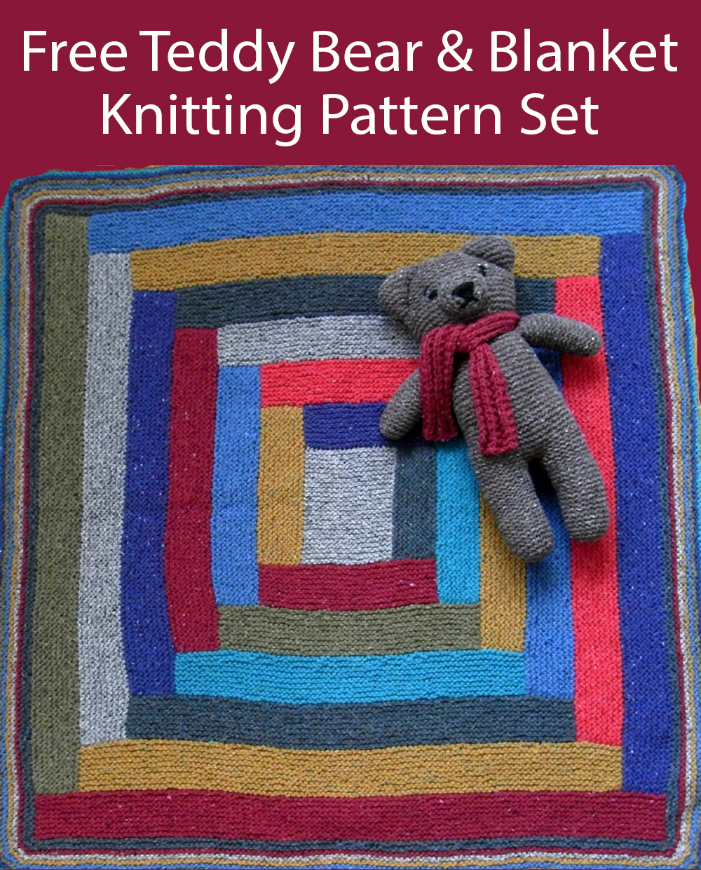 Free Rustic Charm Teddy Bear and Blanket Knitting Pattern