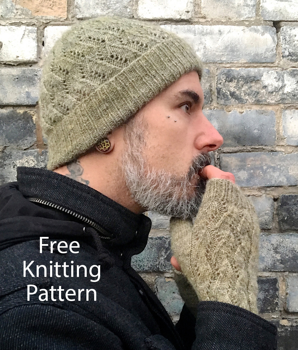 Free Rustic Lace Hat and Mitts Set Knitting Pattern