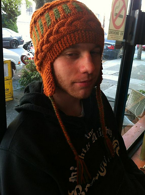 Knit cap cheap with ear flaps