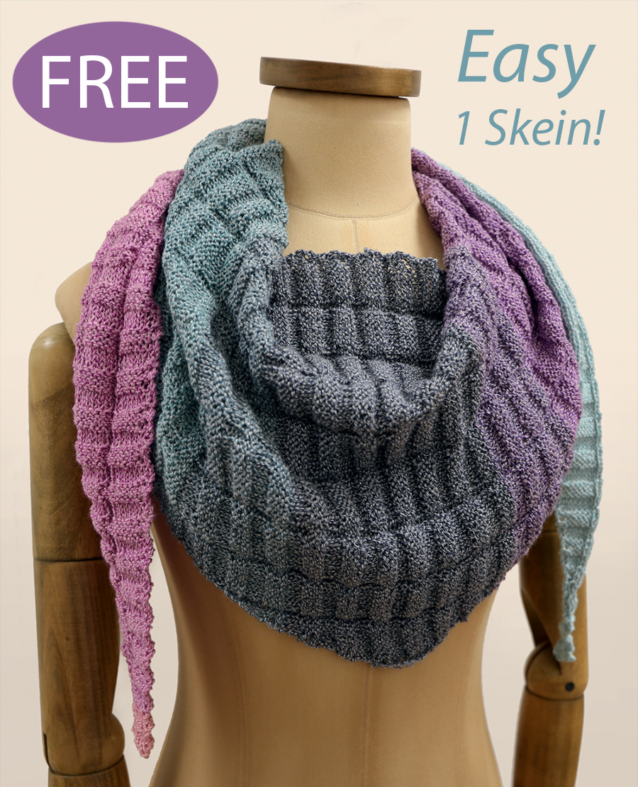 Free Easy Shawl Knitting Pattern Circle of Colour Shawl